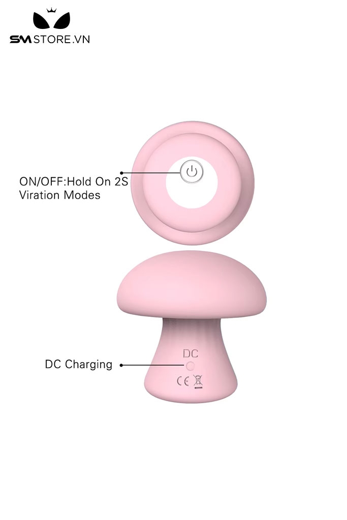 SMT1526 - Trứng rung mini ngụy trang cây nấm hồng sạc USB