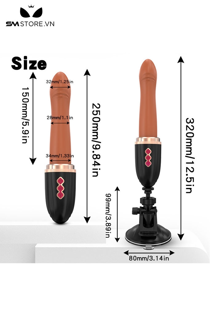 SMT1665 - Máy làm tình tự động rung 10 tần số dài 32cm dùng sạc