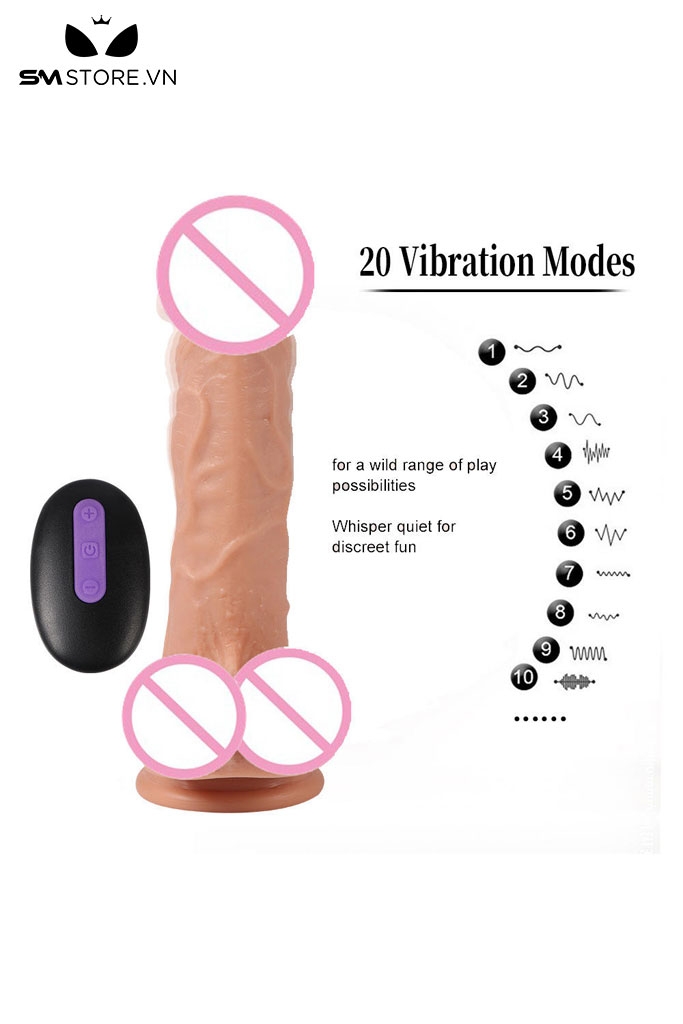 SMT2870 - Dương vật giả điều khiển từ xa rung 20 chế độ dài 21cm