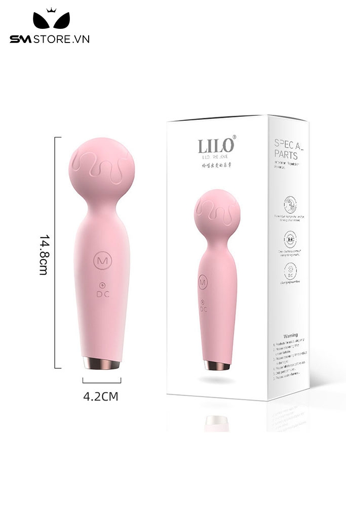SMT469 - Chày rung silicon hình kem màu hồng dài 14.8cm