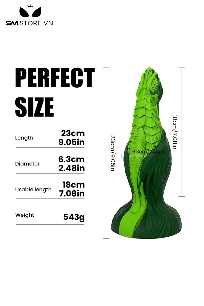 SMT1338 - Dương vật giả silicon ngụy trang con rắn dài 23cm