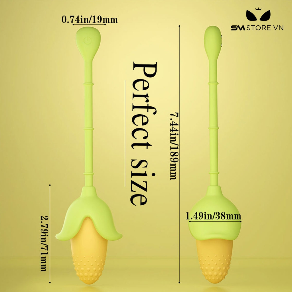 SMT2229 - Trứng rung silicon ngụy trang bắp ngô vàng dài 18.9cm