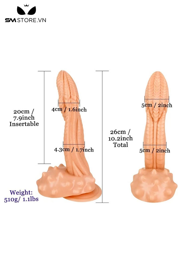 SMT2666 - Dương vật giả silicon có bìu ngụy trang hình con rắn