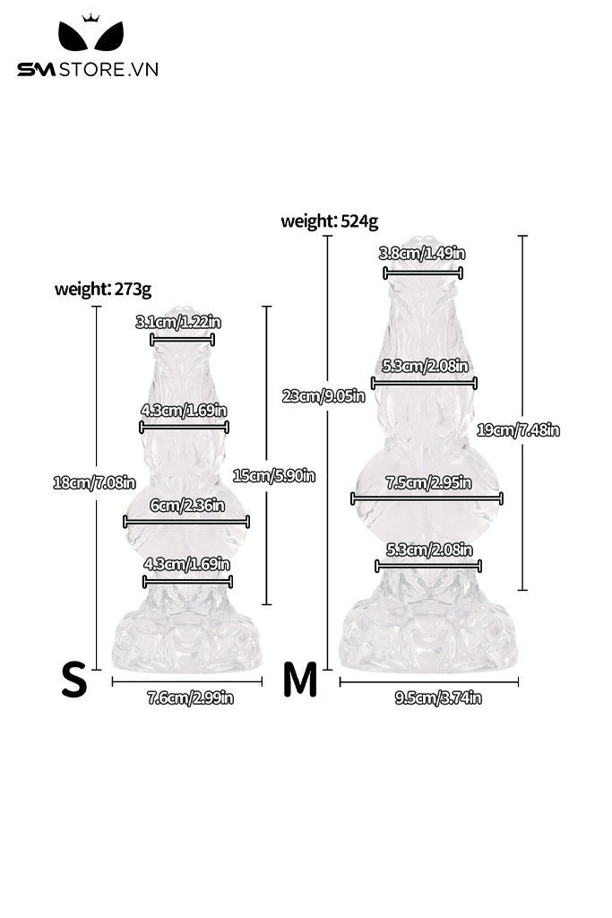 SMT2166 - Phích cắm hậu môn xoắn ốc dính tường có 2 kích cỡ