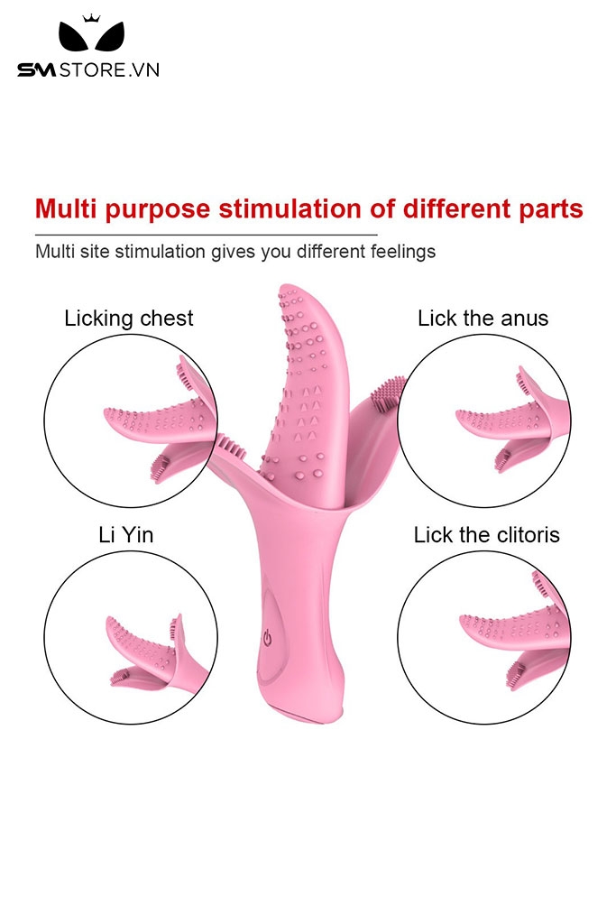 SMT1487 - Lưỡi rung tình yêu chất liệu silicon có gai hồng dài 16cm