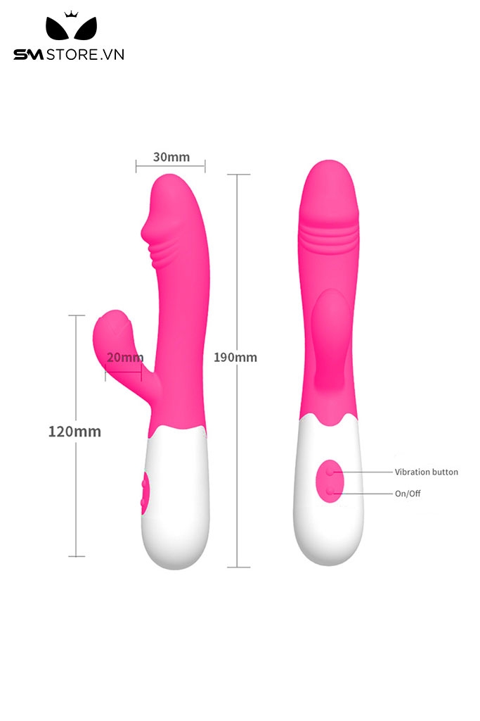 SMT2785 - Máy rung 2 đầu chất liệu silicon  có 10 tần số dài 19cm