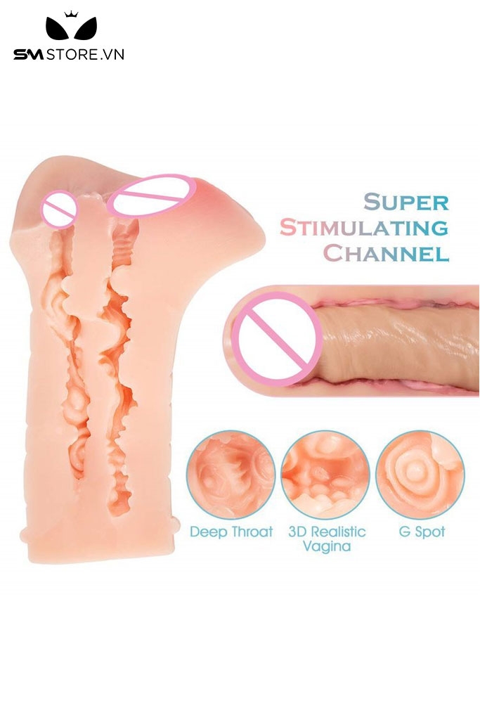 SMT2563 - Âm đạo giả silicon mềm dài 17cm có nhiều hạt nổi trong