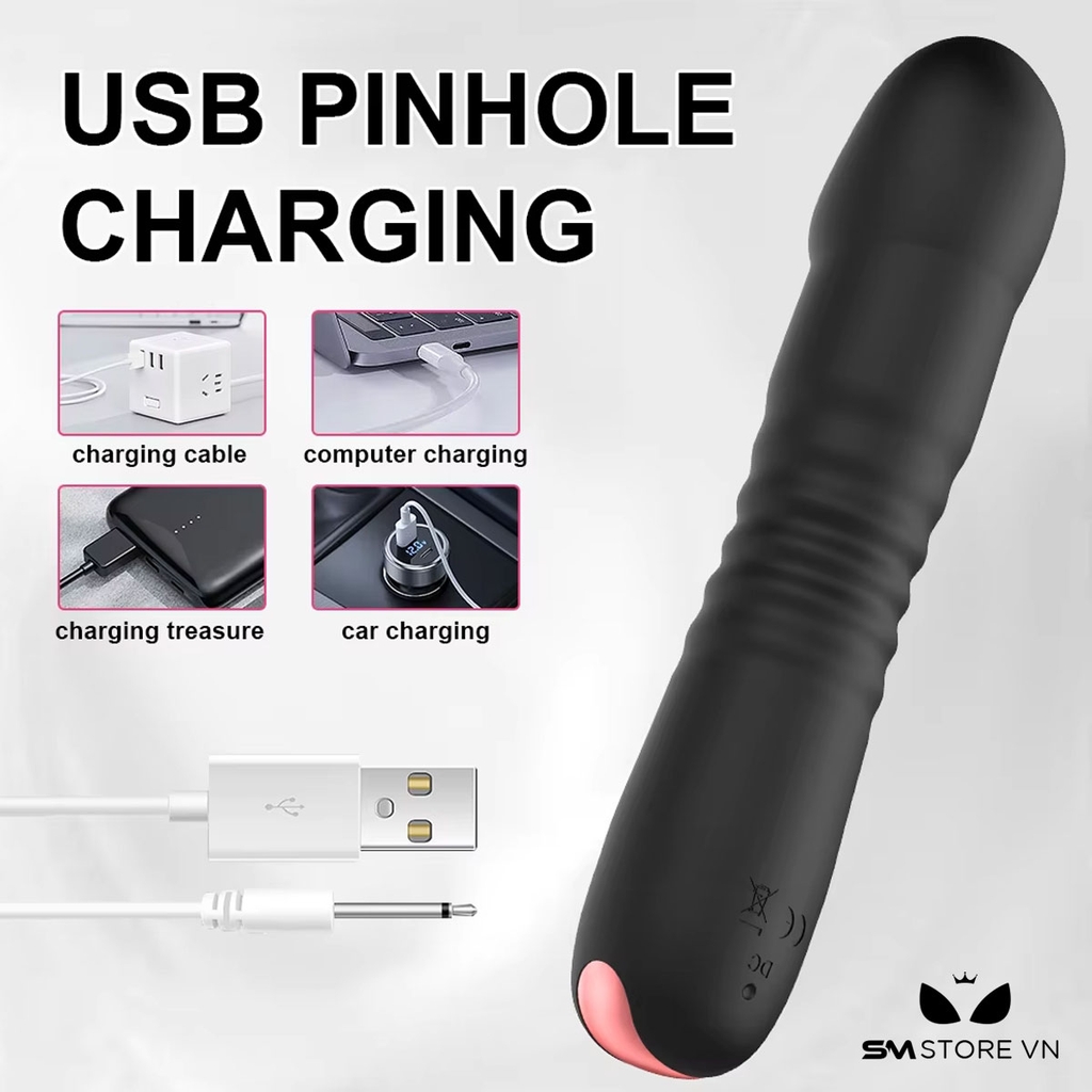 SMT2790 - Máy rung đầu dương vật có 10 tần số thụt dài 173mm