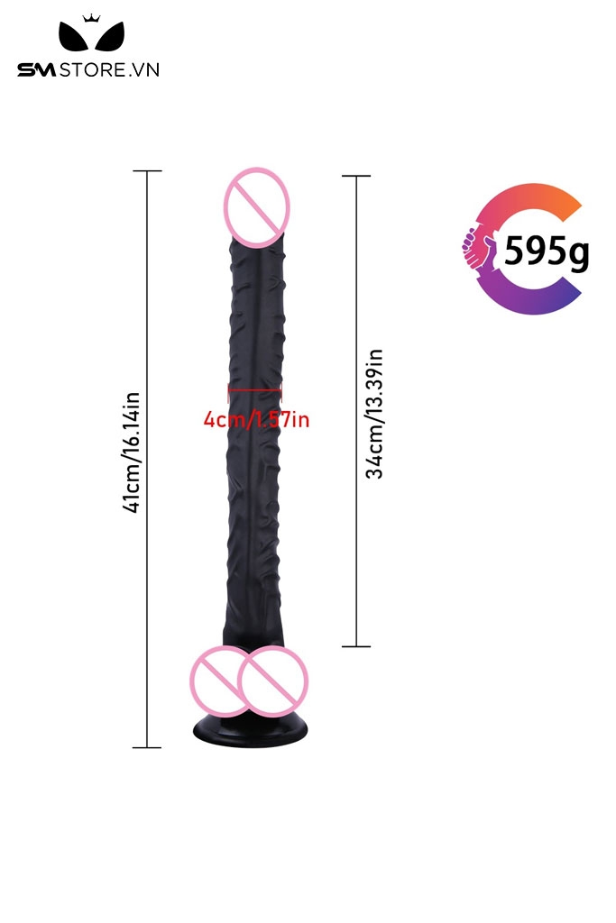 SMT1619 - Dương vật giả có gân siêu dài 41cm silicon liền quần