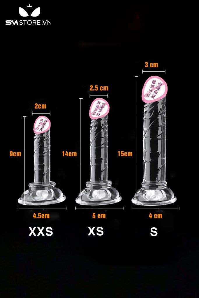 SMT840 - Dương vật dildo silicon với 7 size màu trắng
