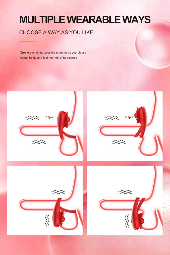 SMT2446 - Vòng đeo dương vật hình bông hoa hồng đường kính 58mm