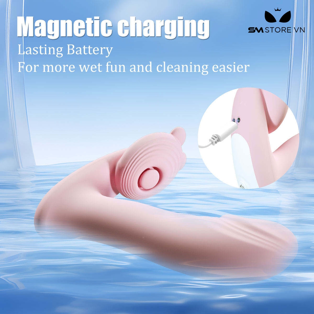 SMT1647 - Dương vật giả silicon kèm chế độ hút và sưởi ấm dài 13.8cm