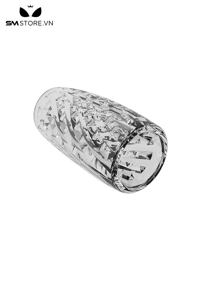 SMT711 - Cốc thủ dâm 2 đầu trong suốt bằng silicon nhiều gai kích thích