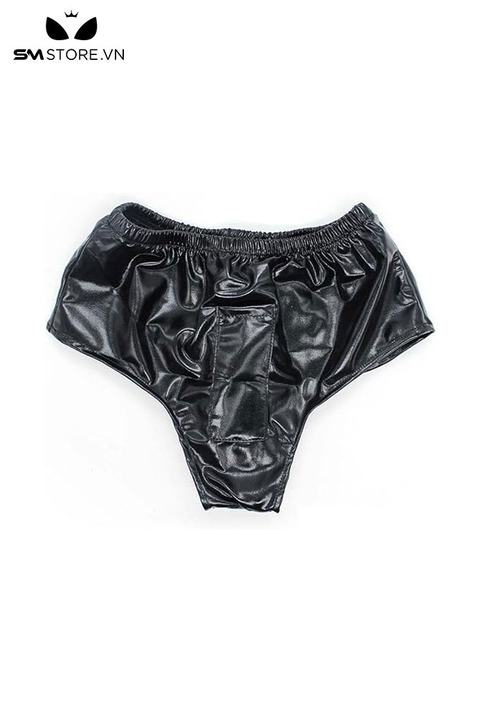 SMT963 - Phích cắm hậu môn silicon dài 9cm có quần da PU