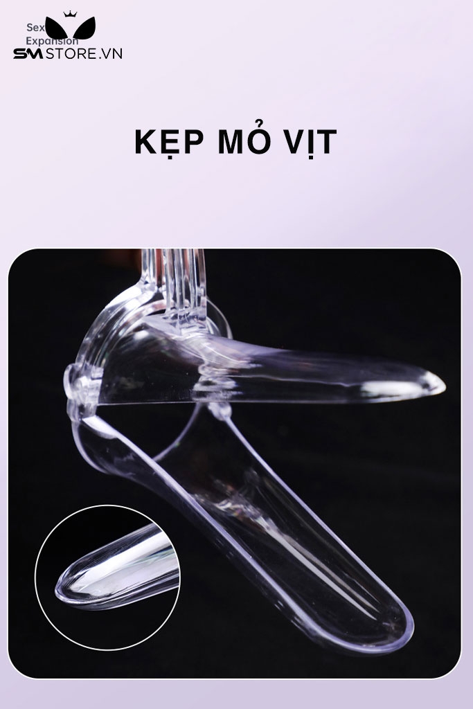 SMT1053 - Dụng cụ âm đạo mỏ vịt bằng nhựa có đèn độ mở rộng 4cm