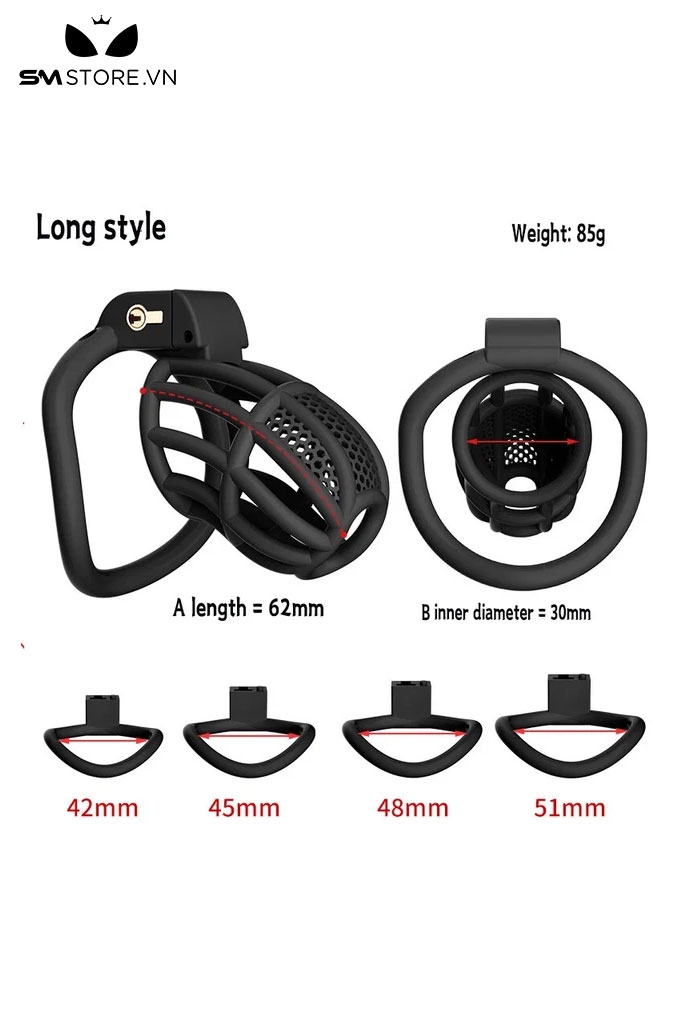 SMT2679 - Khóa dương vật bằng nhựa tổ ong mini có 4 vòng