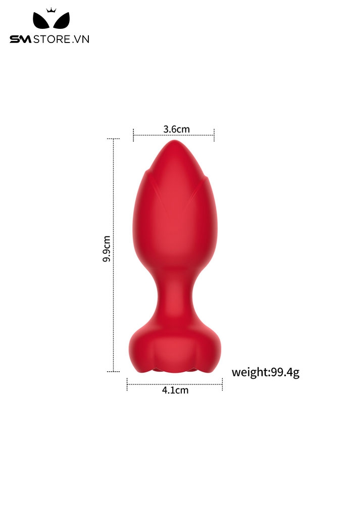 SMT2287 - Máy rung hậu môn đế hình hoa hồng dài 9.9cm sạc điện