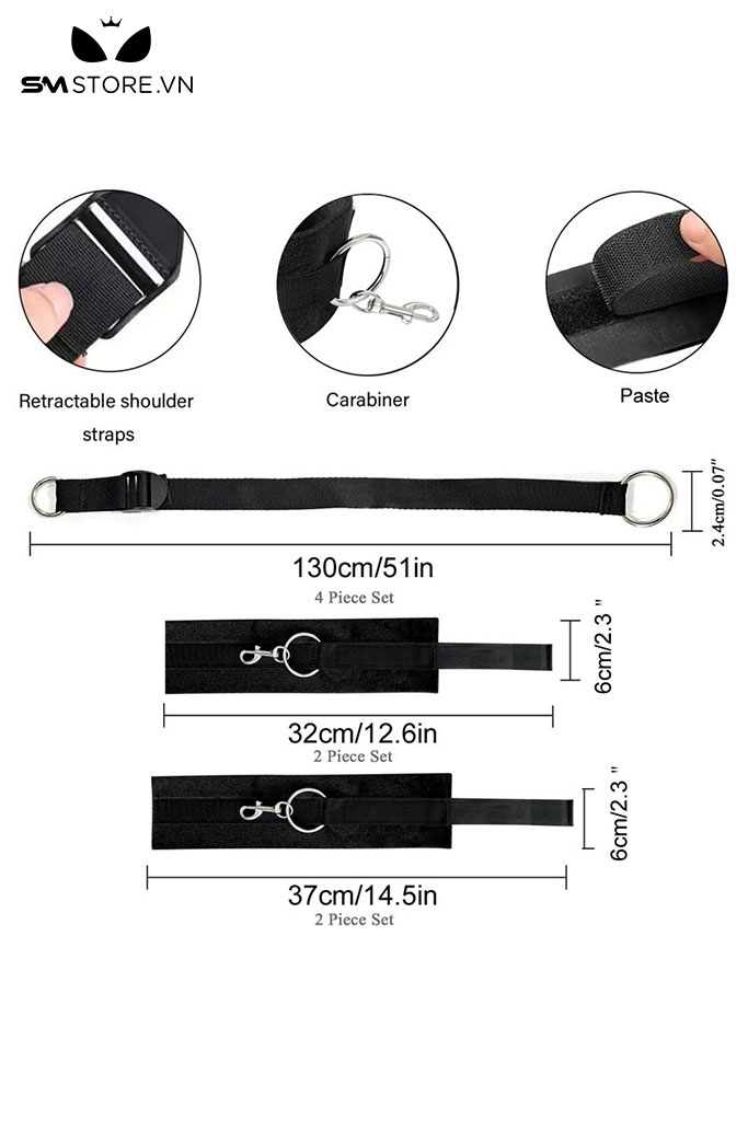 SMT1193 - Combo cố định tư thế trói giường có còng tay và còng chân