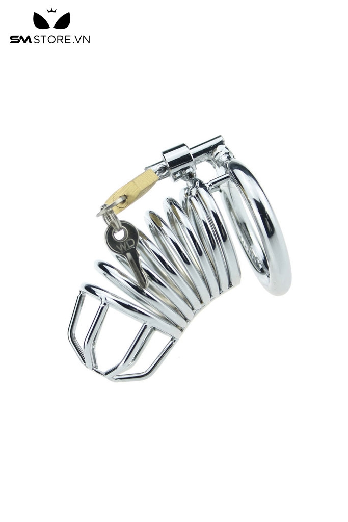SMT863 - Khóa dương vật thép không gỉ dạng lồng 7 vòng