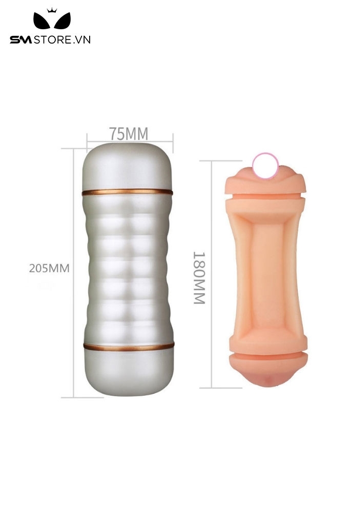 SMT1873 - Cốc thủ dâm silicon 2 đầu miệng và âm đạo dài 20.5cm