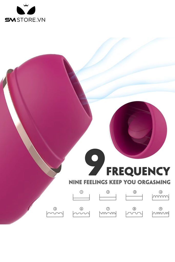 SMT1549 - Máy rung âm vật mini silicon có 9 chế độ sạc điện dài 8.3cm