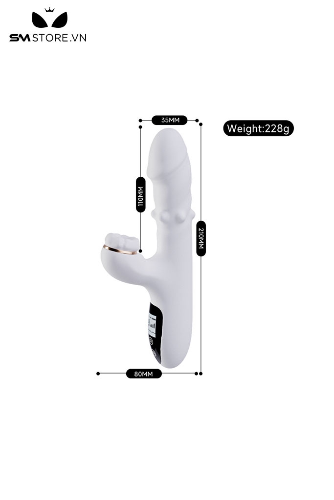 SMT835 - Dương vật giả rung xoay thụt kết hợp tỏa nhiệt dài 21cm
