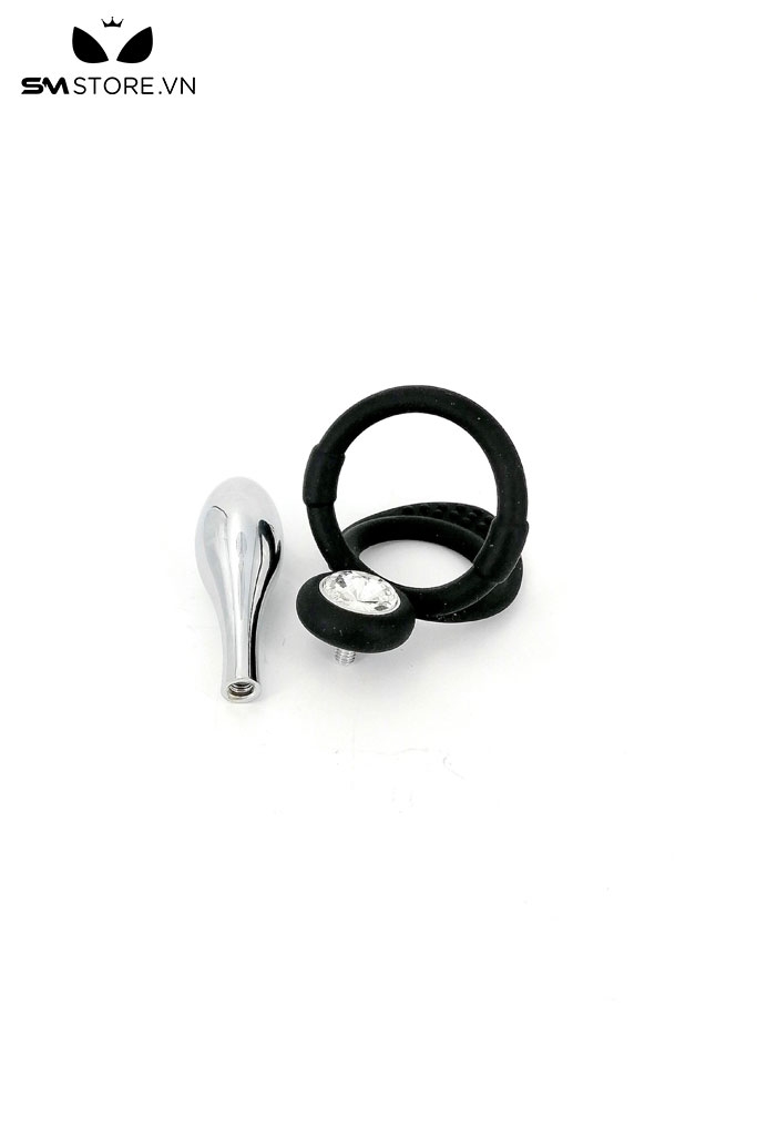 SMT2333 - Vòng đeo dương vật silicon mix phích cắm hậu môn inox