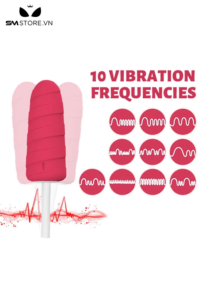 SMT1606 - Máy rung thụt xoay ngụy trang cây kem có 10 chế độ