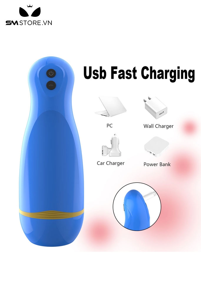 SMT2434 - Cốc thủ dâm rung 10 chế độ tự động sạc điện dài 23cm