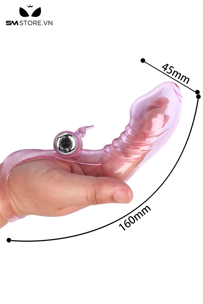 SMT2631 - Ngón tay rung trong suốt silicon mềm dẻo dài 16cm