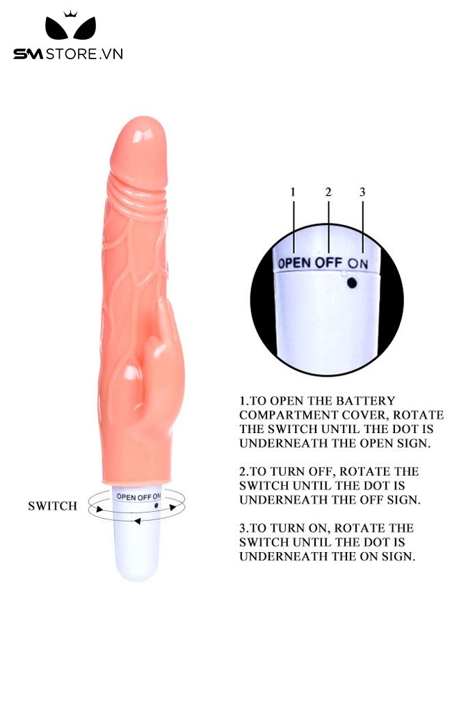 SMT1892 - Dương vật giả tai thỏ rung thụt xoay tỏa nhiệt 42 độ