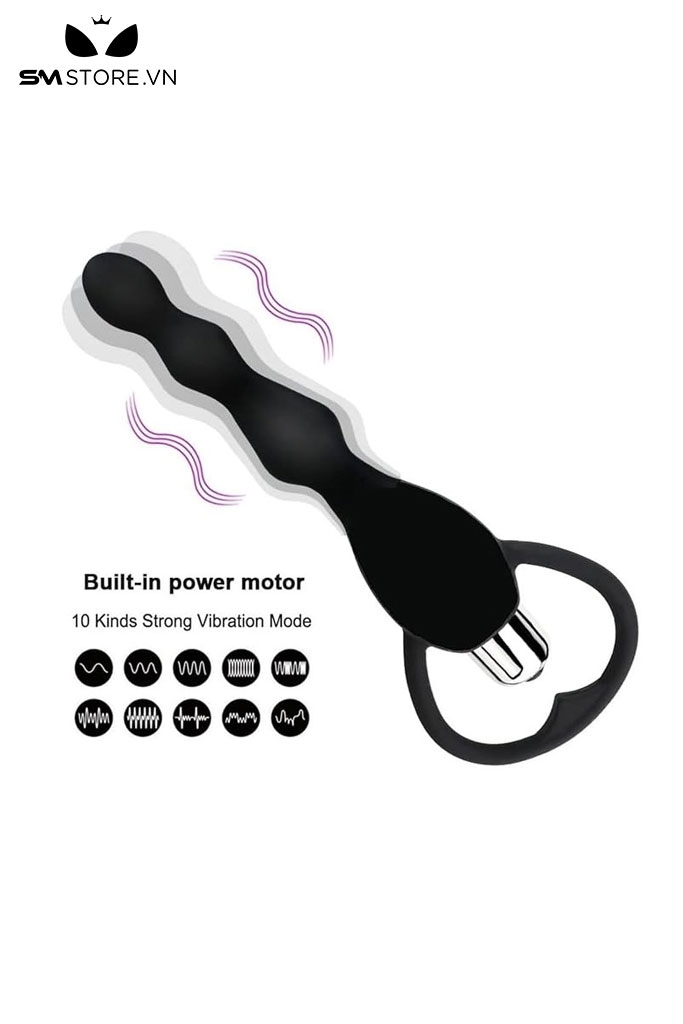 SMT789 - Máy rung hậu môn chuỗi 4 hạt silicon dài 17cm