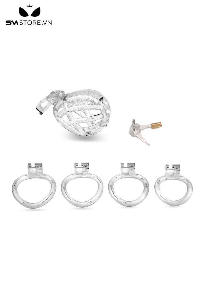 SMT2679 - Khóa dương vật bằng nhựa tổ ong mini có 4 vòng