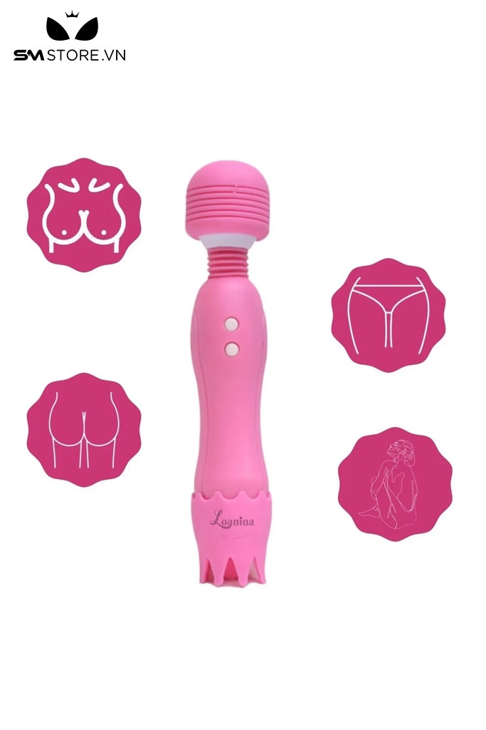 SMT467 - Chày rung tình yêu có lưỡi liếm vương miện silicon dài 17cm