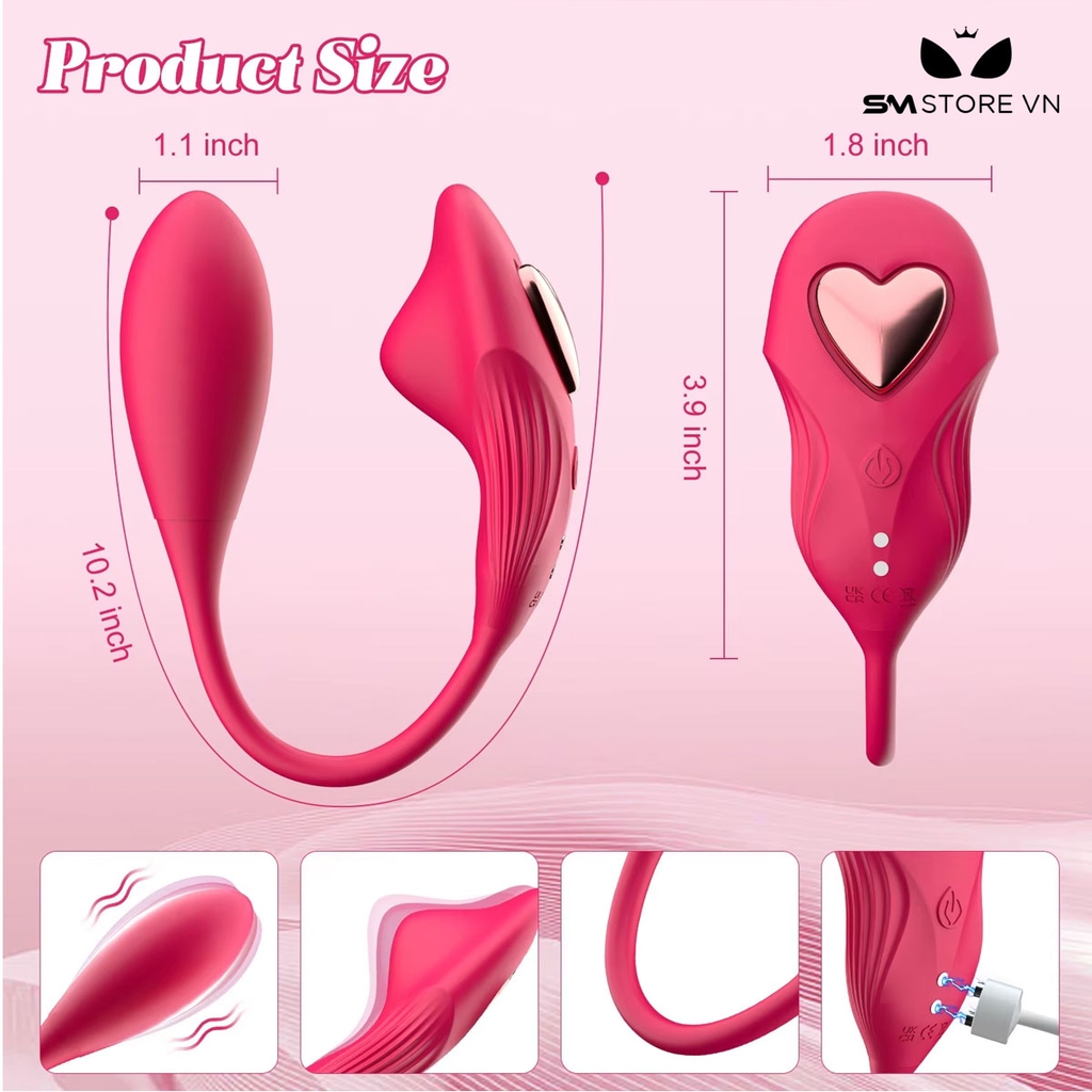 SMT1739 - Trứng rung 2 đầu có 10 tần số điều khiển xa 25.9cm