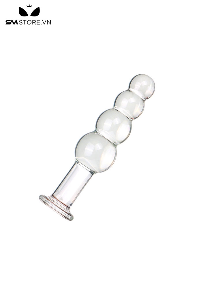 SMT1299 - Butt plug hậu môn có 4 tầng bằng thủy tinh dài 18.5cm