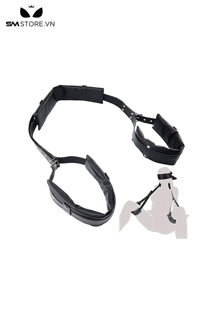 SMT607 - Bộ cố định tư thế da PU màu đen có đệm tự điều chỉnh độ dài