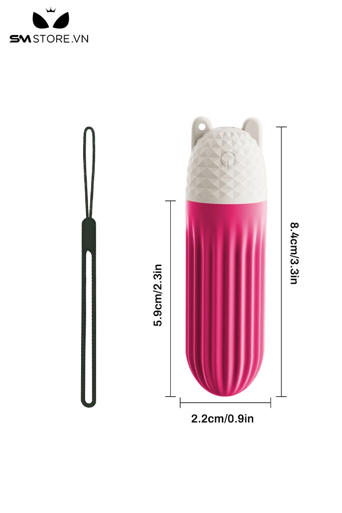 SMT1324 - Trứng rung tai gấu có 10 tần số sạc USB dài 8.4cm