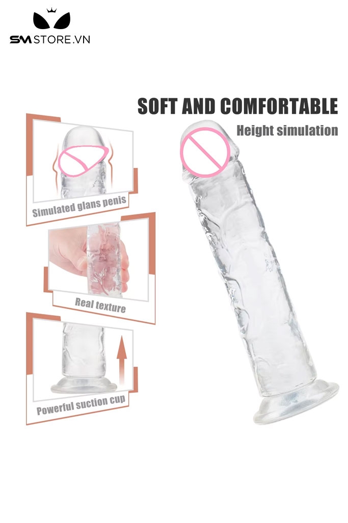 SMT840 - Dương vật giả silicon không bìu với 7 size màu trắng