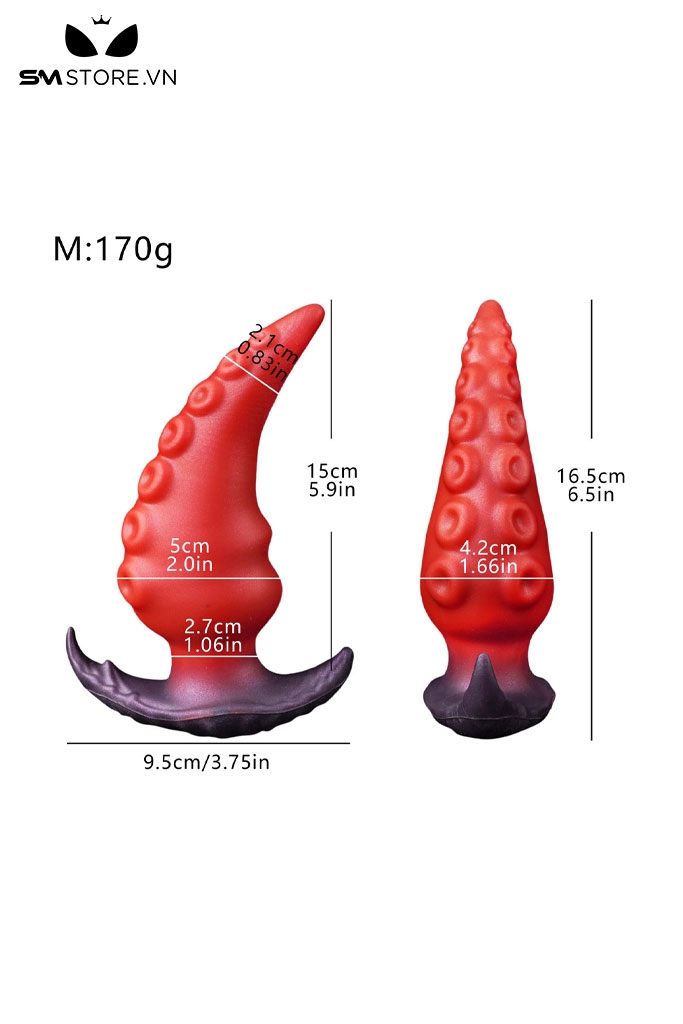 SMT2997 - Anal play đồ chơi hậu môn dáng cong có xúc tu bạch tuộc