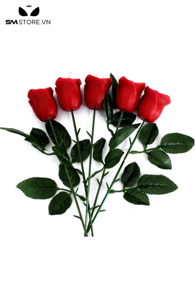 SMT1582 - Nến tình yêu sáp đậu nành hình bông hoa hồng dài 25cm