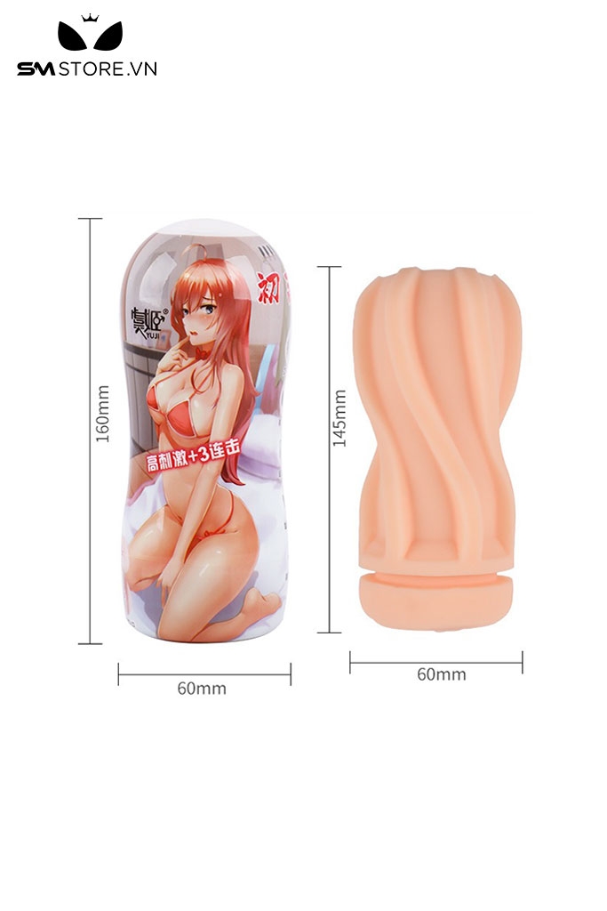 SMT1211 - Cốc thủ dâm anime silicon mềm xoắn ốc dài 160mm