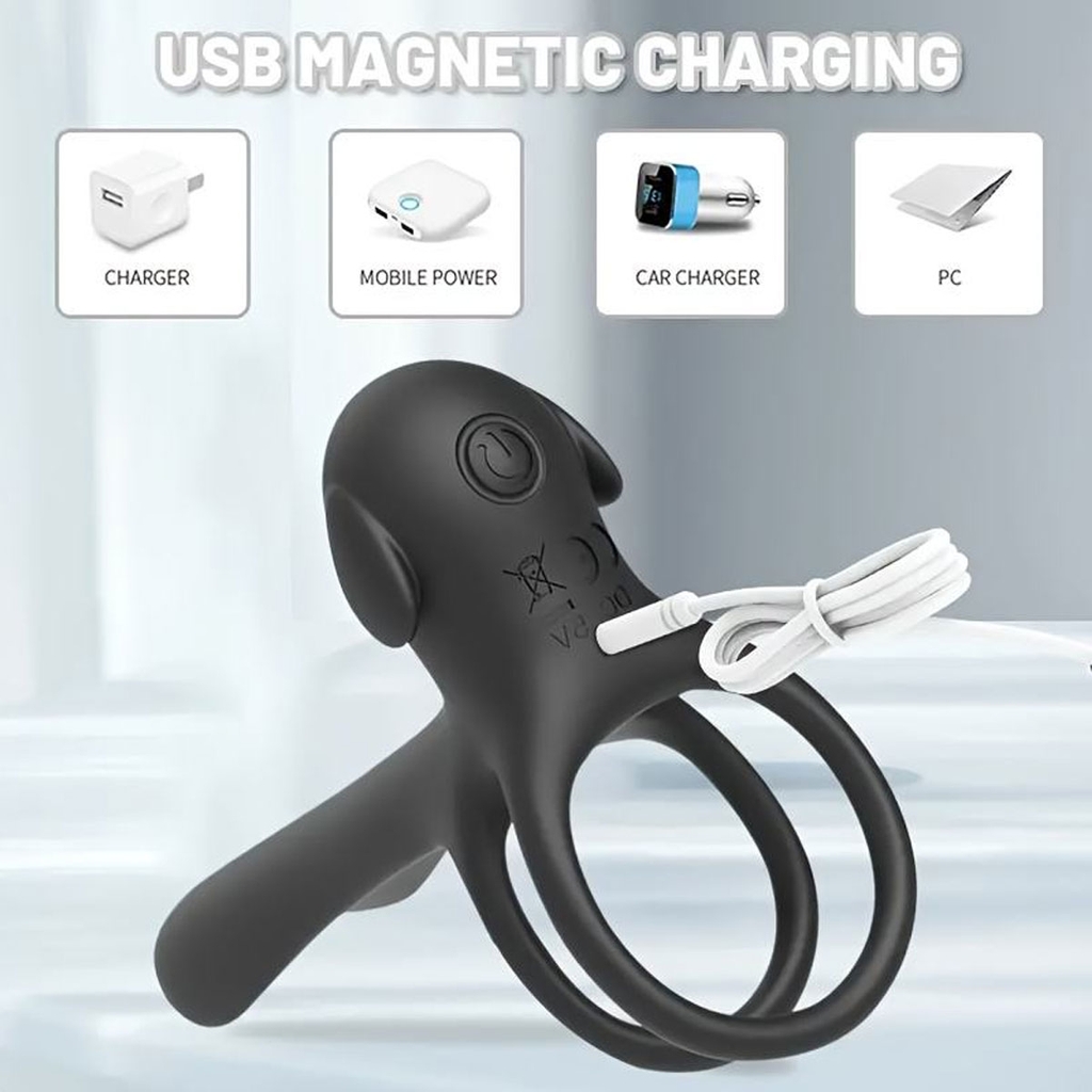 SMT2814 - Vòng đôi đeo dương vật điều khiển từ xa đầu hình con chó