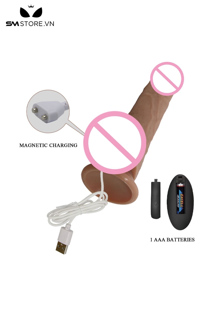 SMT2763 - Dương vật giả rung thụt Pretty Love điều khiển từ xa dài 115mm