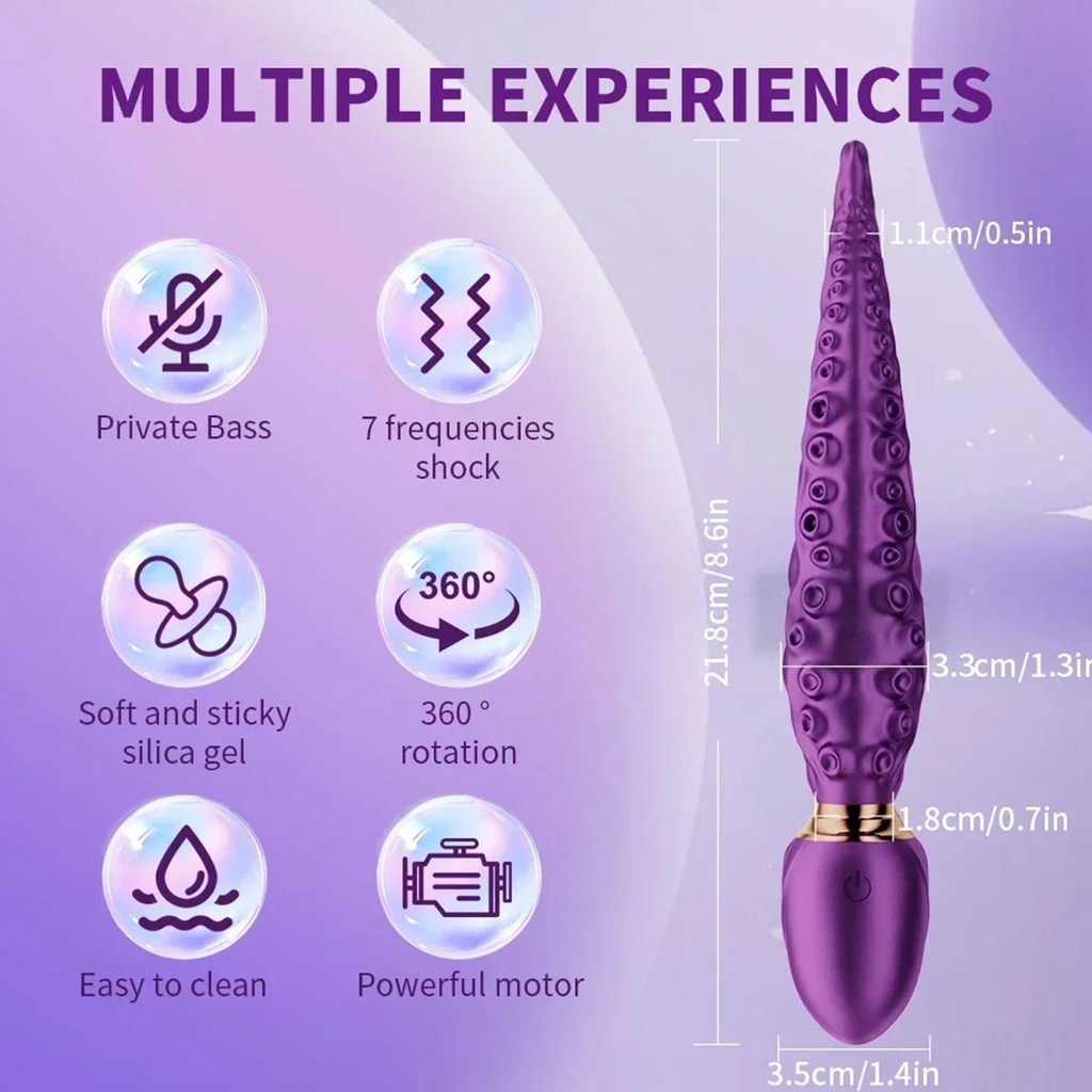 SMT1469 - Chày rung ngụy trang con bạch tuộc tím có 7 chế độ