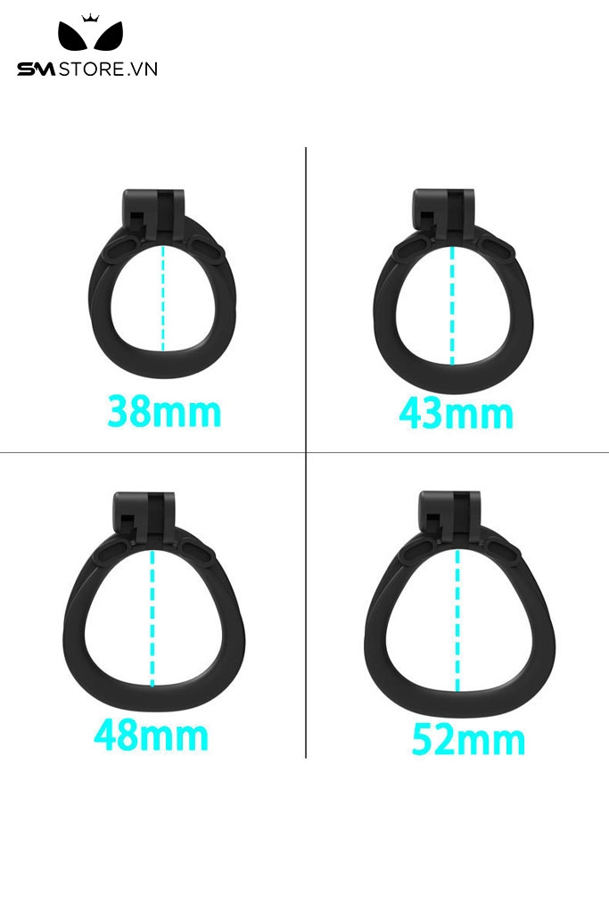 SMT2646 - Khóa dương vật bằng nhựa đầu chó kèm 4 vòng