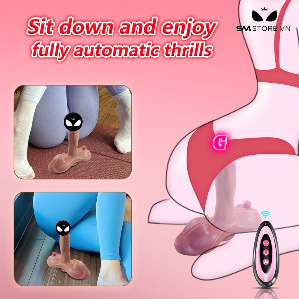 SMT2363 - Dương vật giả có đế với chức năng rung và sưởi ấm dài 22cm