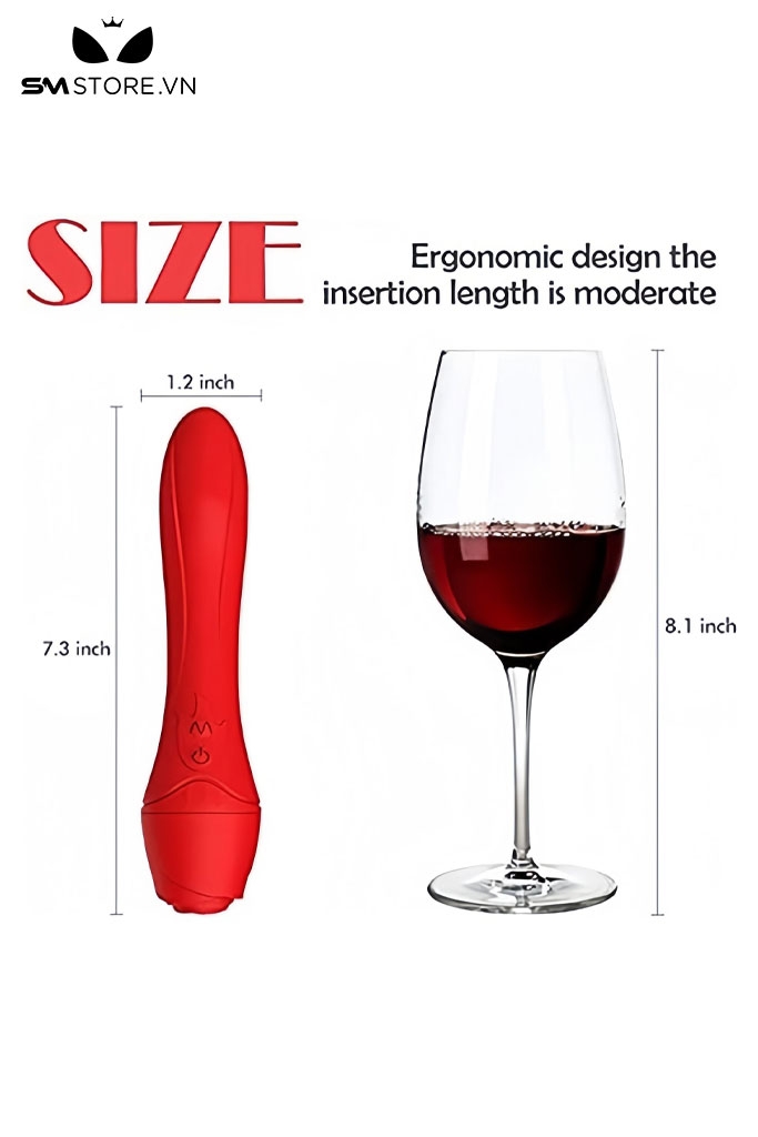 SMT2217 - Gậy rung bông hoa 10 chế độ kèm sưởi ấm dài 19cm