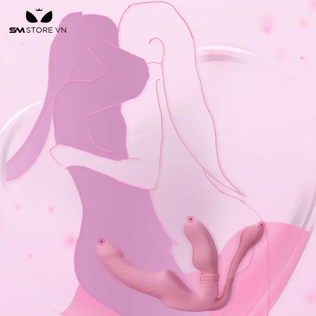 SMT1541 - Dương vật giả 3 đầu dành cho les điều khiển từ xa