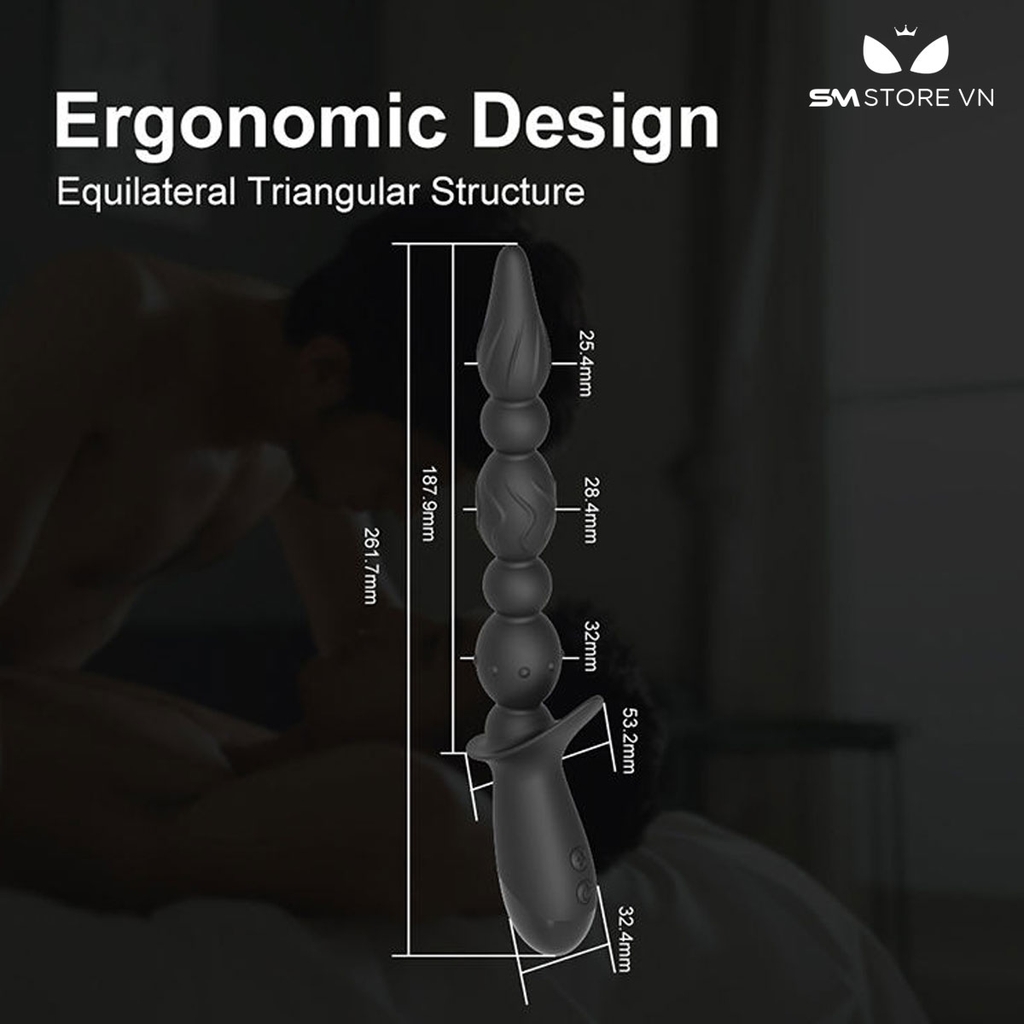 SMT1564 - Anal bead có 10 tần số rung dài 26.1cm dùng sạc điện